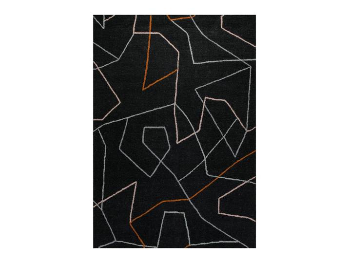 Tapis fait main pure laine vierge et viscose design anthracite 160x230