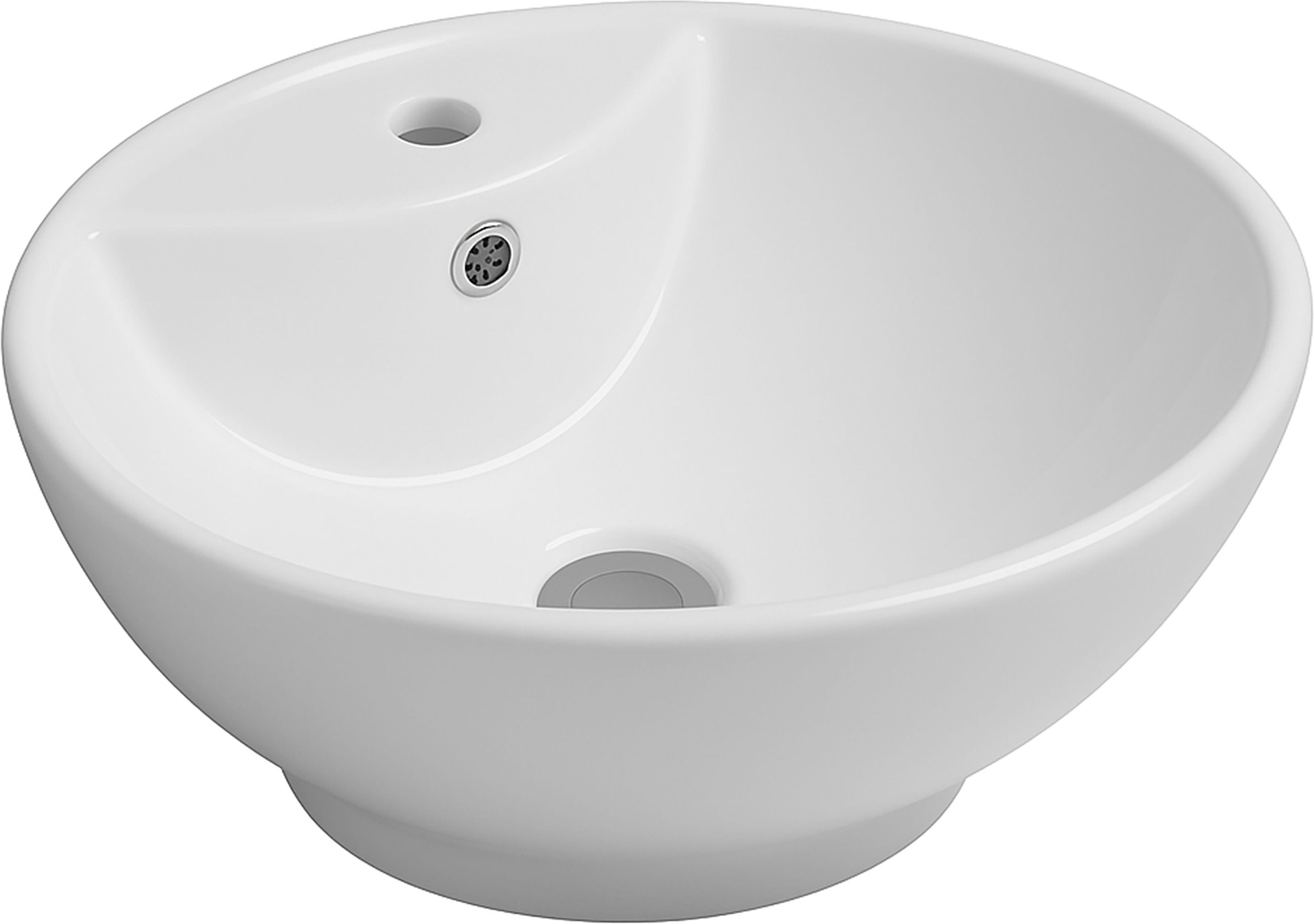 Tecnomat LAVABO D'APPOGGIO CIRCE IN CERAMICA BIANCA TONDO CON FORO 46,5x18cm (ØxH)