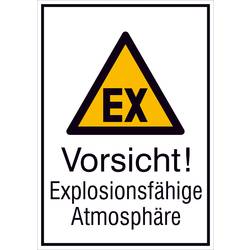 SAFETYMARKING Warn-Kombischild Vorsicht! Explosionsfähige Atmosphäre Kunststoff (B x H) 210 mm x 267 mm 1 St. 43.A8012