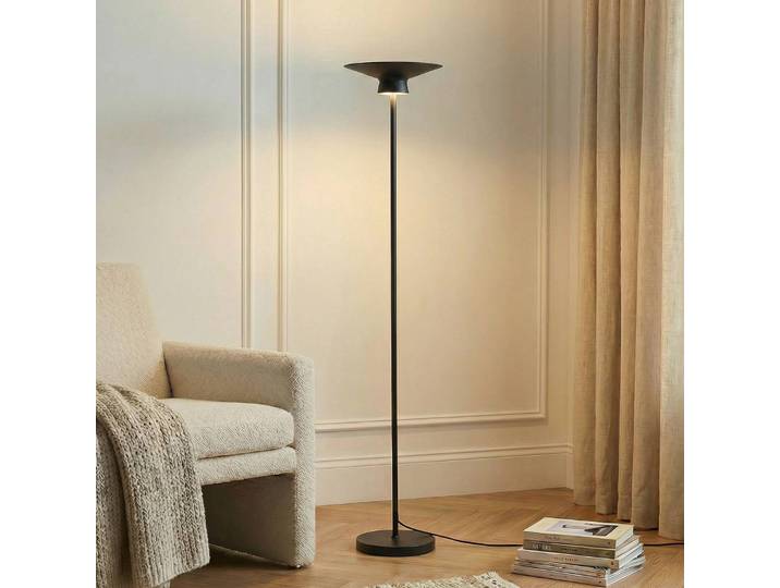 LED Stehlampe Norvind Lindby, schwarz, für Wohn- / Esszimmer, Metall, Modern, LED Stehlampe