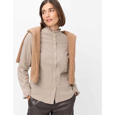 Klassische Bluse BRAX "Style VICTORIA", Damen, Gr. 44, beige (hellbeige), Web, 100% Baumwolle, Blusen Bluse