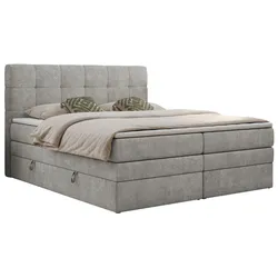 BOXSPRINGBETT LUKA KING 160/200 Hellgrau Struktur - H4
