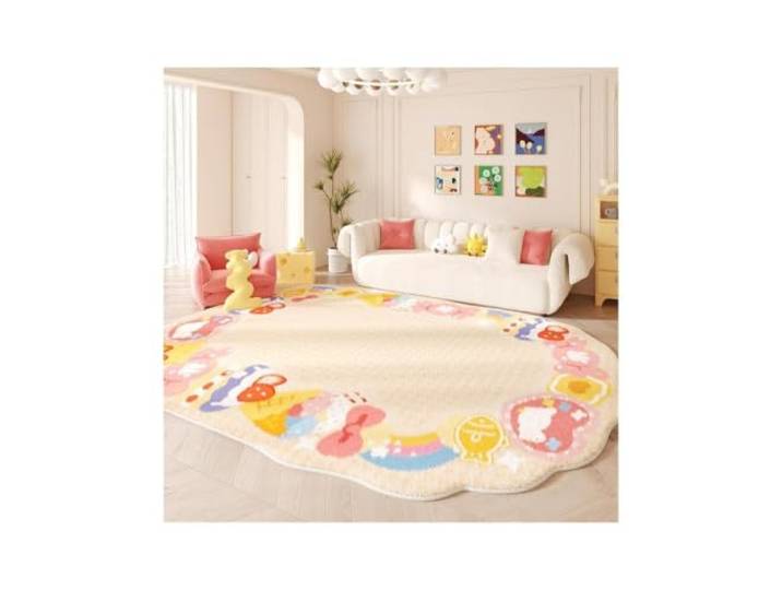 EnxJire Teppiche mit unregelmäßiger Form for das Wohnzimmer Flauschige weiche Kinderteppich-Haushaltsverdickte Bodenmatte(Color6,180x280cm)