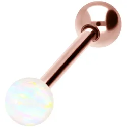 Chirurgenstahl Barbell SYNTHETISCHER OPAL + CHIRURGENSTAHL-KUGEL