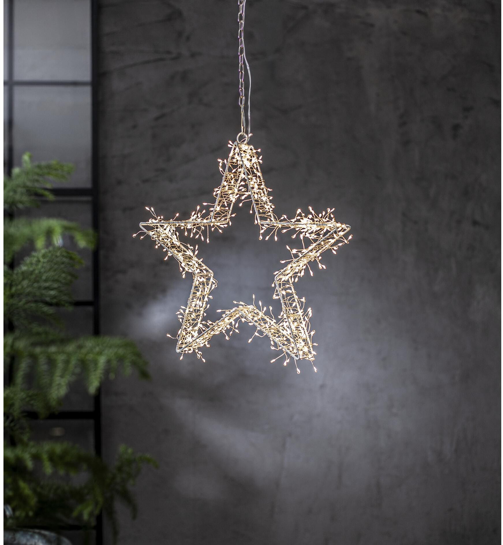 LED Stern "Star Trading Silhouette Bonfire Stern Indoor, Weiss, 37.00 cm Höhe", weiß, neutral, Ø 37cm H: 37cm, Leuchten, LED Stern weiß, neutral Ø 37cm H: 37cm