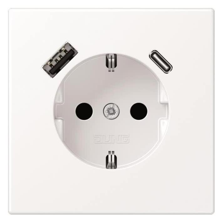 JUNG SCHUKOsteckdose LS1520-15CAWWM m.USB Typ AC schneeweiss (LS1520-15CAWWM)