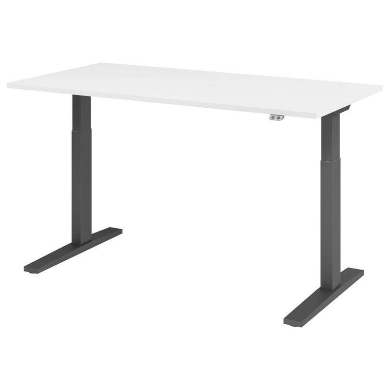 HAMMERBACHER VXMKA16/W/G höhenverstellbarer Schreibtisch 70,0 - 120,0 cm Weiß / grafit