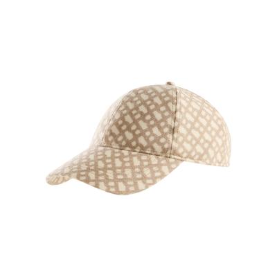 Baseball Cap BOSS "Ari-M-P", Damen, beige (open weiß 116), Wolle, gemustert, Caps, aus Wolle mit Monogramm-Print, unisex