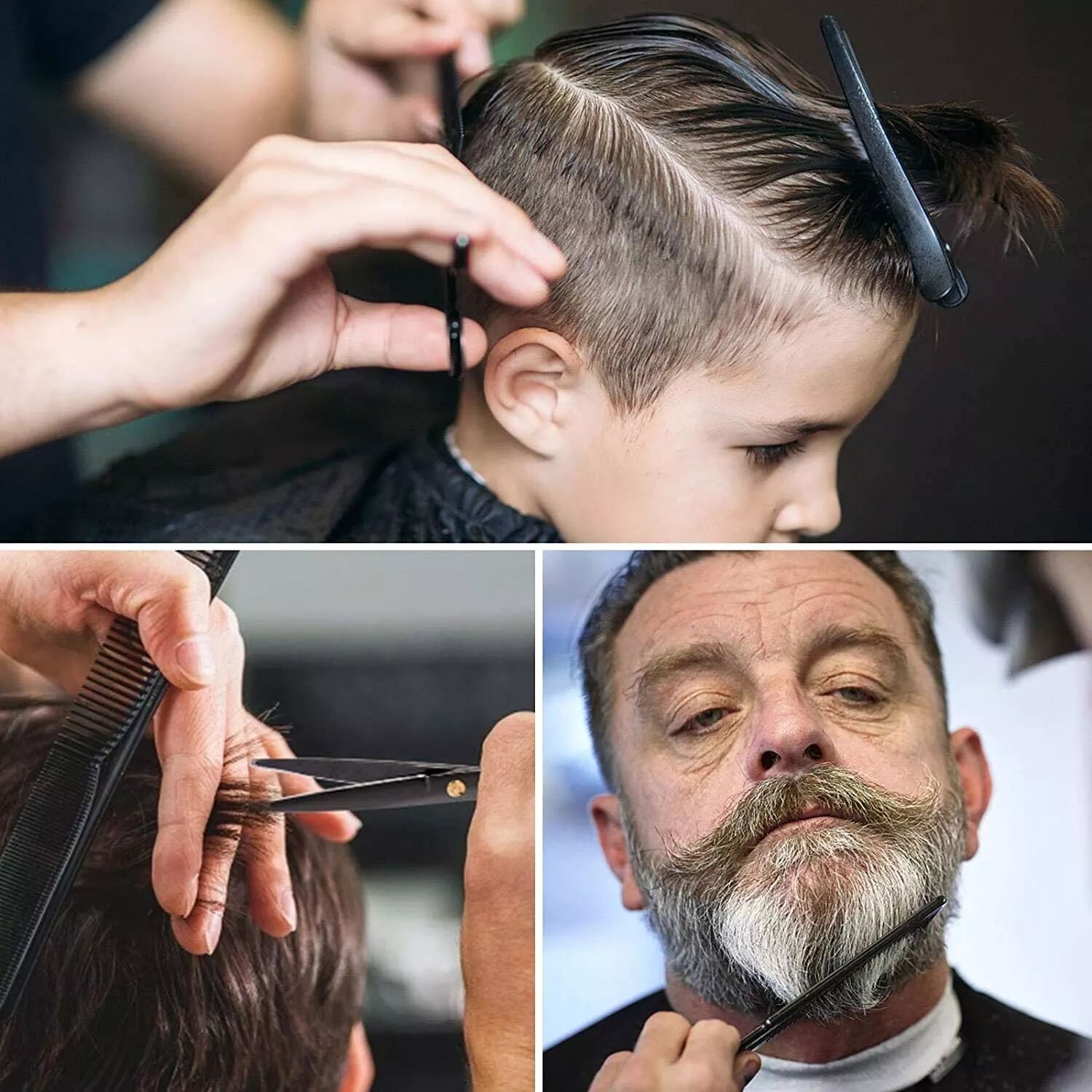 INF Friseurset mit Schere, Kämmen, Spangen, Umhang 11 Teile