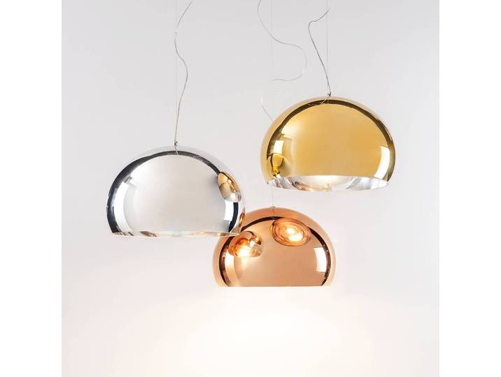 Kartell Designer Hängelampe FL/Y, dimmbar, messing / gold, für Wohn- / Esszimmer, Kunststoff, Design, Pendelleuchte