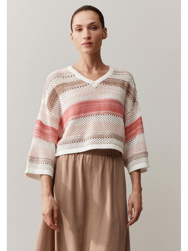 More & More Pullover in Beige/ Beere - 42