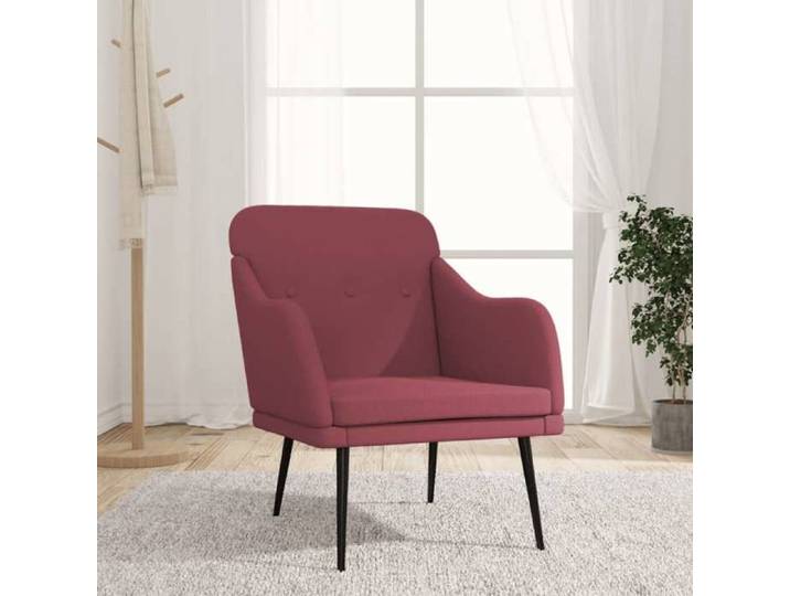 Rouge Fauteuil simple Magnifique Fauteuil Rouge bordeaux 63x76x80cm Tissu 63x76x80cm CL2422803