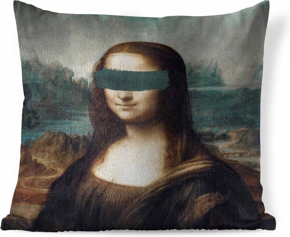 Sierkussen Mona Lisa van Leonardo da Vinci voor in de woonkamer, 40 x 40 cm