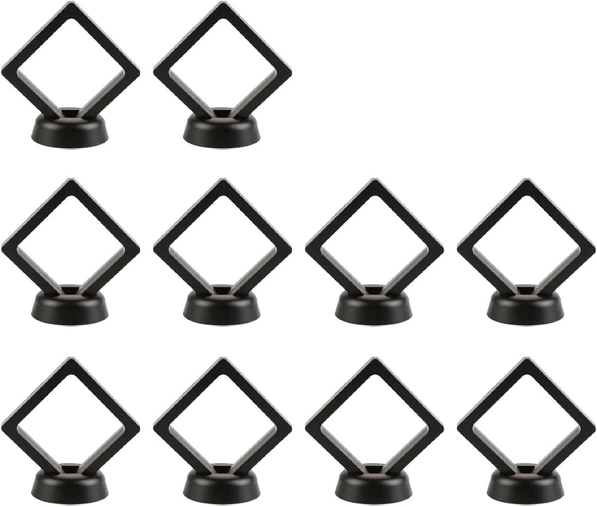 Set van 10 Zwevende Fotolijsten - Display Case voor Sieraden - Zwart