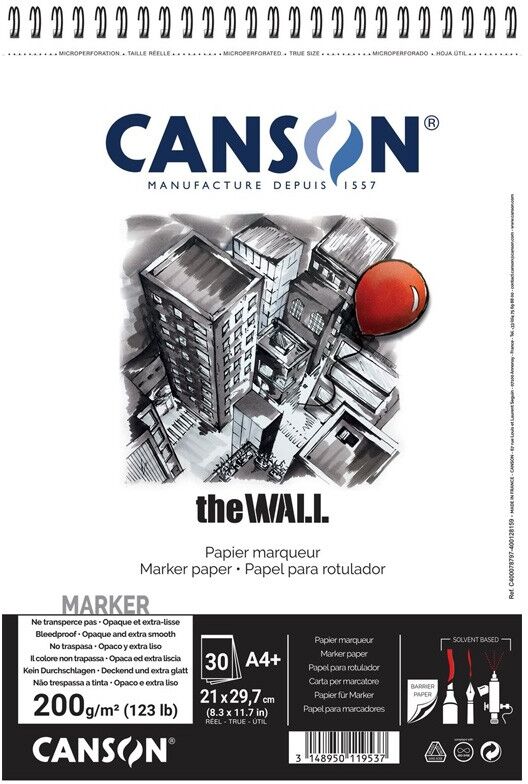 Album à spirales Canson The Wall 30 Feuilles A4 200 g