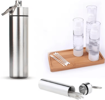 Inspire Picks Portable Stainless Steel Toothpick Holder Case Rustproof Sealed Storage Container silver B 87x19mm