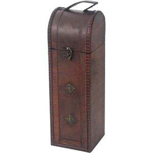 HMF Geschenkbox VWB-ITA-HF-01, Italien, dunkelbraun, 12 x 35,5 x 11cm, Massivholz, eckig, für Weinflaschen