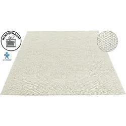 Wollteppich "Ainhoa, handgewebt, Wolle" Gr. 2, beige (creme), B:80cm H:12mm L:150cm, Kunstfaser, Wolle, LEGER HOME BY LENA GERCKE, Teppiche, einfarbig, Wolle, Teppich, Wohnzimmer, Schlafzimmer, Esszimmer