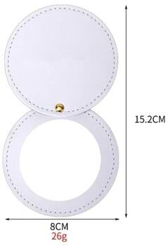 Uplift Picks Ultra Thin PU Leather Pocket Mirror Double Sided Stainless Steel Travel Mirror 12