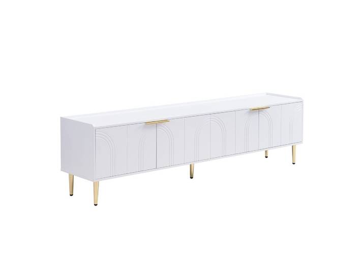 TV-LOWBOARD 170 cm in Weiß & Gold Design