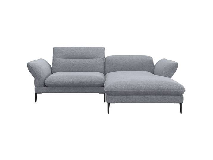 Ecksofa Tiara Stoff hellgrau B 241 T 88 cm