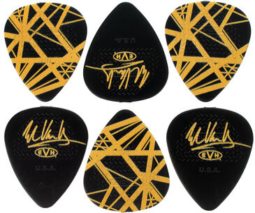 Dunlop EVH Black/Yellow Stripes Tin 6