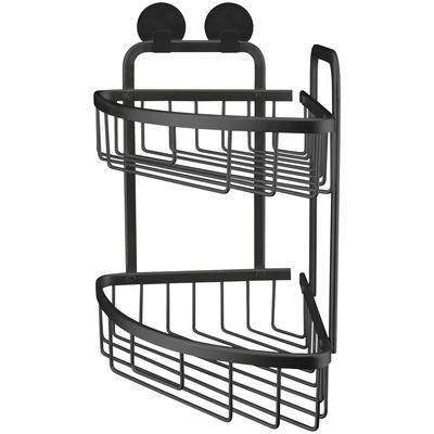 Duschkorb KLEINE WOLKE "Rocco", schwarz, B:28,8cm H:31,2cm T:21cm, Aluminium, Aufbewahrungsboxen, BxTxH: 28,8x21x31,2 cm, Aluminium