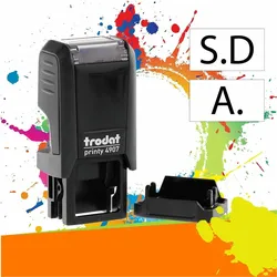Trodat, Stempel, Printy 4907 -Selbstfärbendes Stempelkissen - Stempel mit Wunschtext personalisieren - 1 zeile