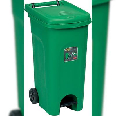 Stefanplast Urban Eco System 80-Liter-Abfalleimer mit grünem Pedal