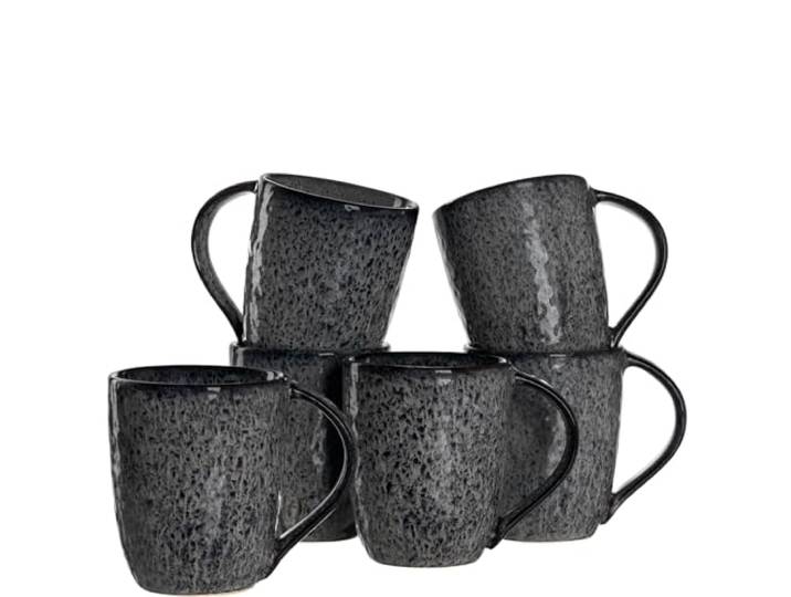 LEONARDO HOME 018563 MATERA Lot de 6 gobelets\, en céramique\, anthracite