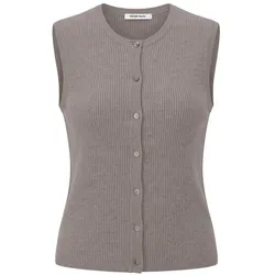 Rundhals Strickweste Kaschmir Peter Hahn beige, 36