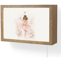 WANDLEUCHTE Ballerina - Fee - Blumen - Rosa LED 30x20 cm Wandlampe