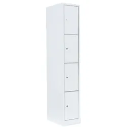 Lüllmann Schließfachschrank - 1 Abteil - 4 Fächer weiß