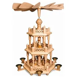 GLÄSSER SEIFFEN Holzpyramide Christi Geburt inkl. Kerzen Made in Germany