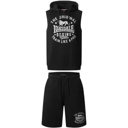Lonsdale Herren ärmelloses Kapuzensweatshirt & Shorts Set normale Passform SHOTLEY