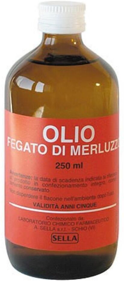 SELLA Srl Olio di Fegato di Merluzzo 250 ml - Integratore Ricco di Vitamine e Omega 3