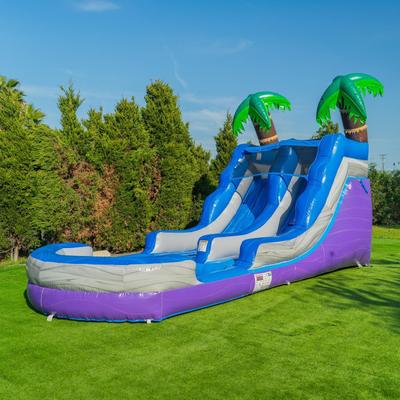 POP JUMP Tropical 22 ft. Inflatable Water Slide with Pool for Kids, Wet/Dry Backyard Water Park with Blower
