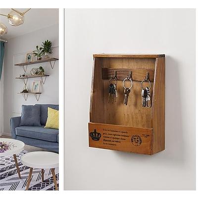 Wandmontierte Schlüsselaufbewahrungsbox aus Holz, wandmontierte Tür, Wohnzimmer, kreative Inneneinrichtung, Dekoration, Eingang