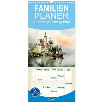 Familienplaner 2026 - Nah am Wasser gebaut mit 5 Spalten (Wandkalender, 21 x 45 cm) CALVENDO