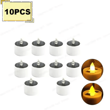Inspire Curations Solar Tea Light Candles Waterproof Flameless LED Outdoor Lights 10pcs warmlight