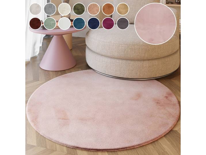 Esprit Alice ESP-4377 Kunstfell rund 25 mm Höhe Kaninchenfell-Haptik, besonders weich und dicht, für alle Räume