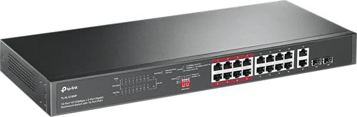 TP-Link TL-SL1218MP 16-poorts Fast Ethernet PoE+ Switch, Zwart