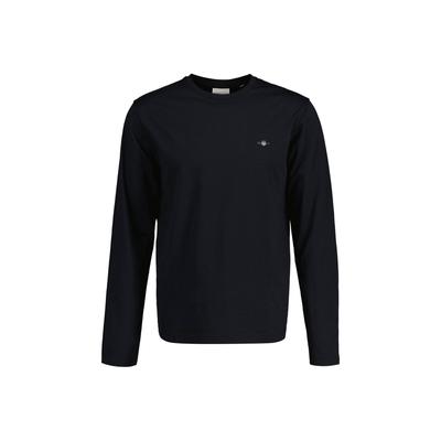 Longsleeve GANT "Longsleeve REGULAR SHIELD LONG SLEEVE 1er Pack", Herren, Gr. M, schwarz, Obermaterial: 100% Baumwolle CO., Shirts
