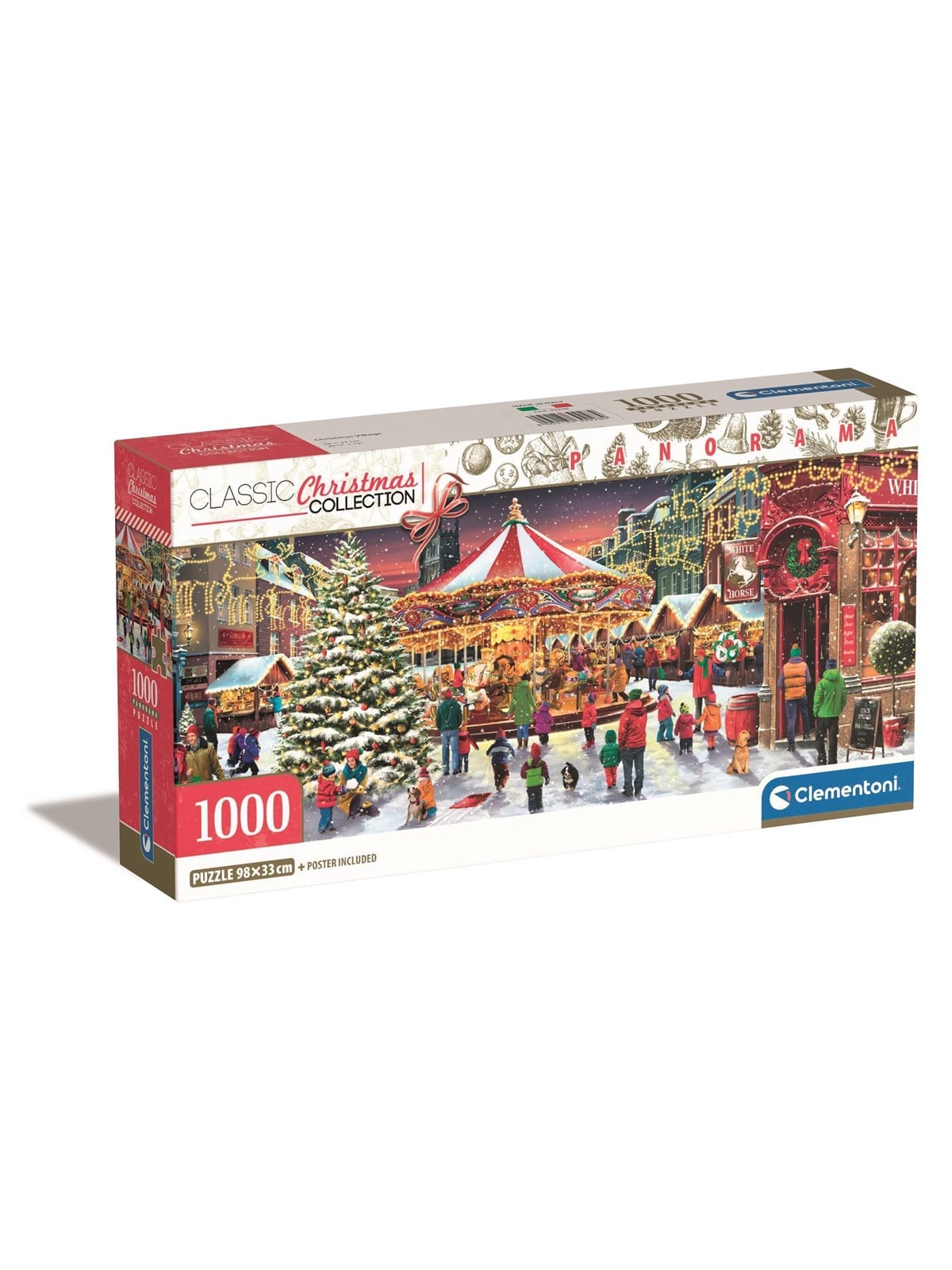 Clementoni HQC Panorama Jigsaw Puzzle: Christmas Villa 1000 pieces 2D Puzzles