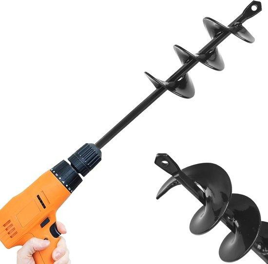 ShopVlot Professionele Grondboor voor Tuinieren met Metalen Handvat, Zwart, 22 cm