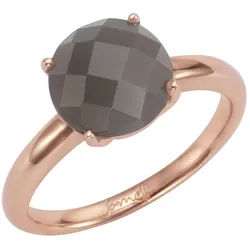 Jamelli Ring 925 Silber rosé vergoldet Mondstein grau