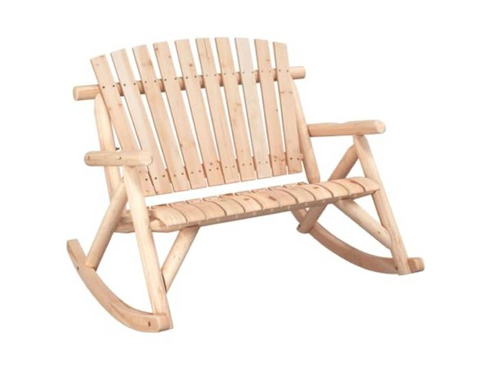 PUGYNBK Gartenmöbel-Set, 3-teilig, Massivholz, Fichte Schaukelstühle aus Holz, Couchtisch, Adirondack-Design, max. 110 kg pro Sitz