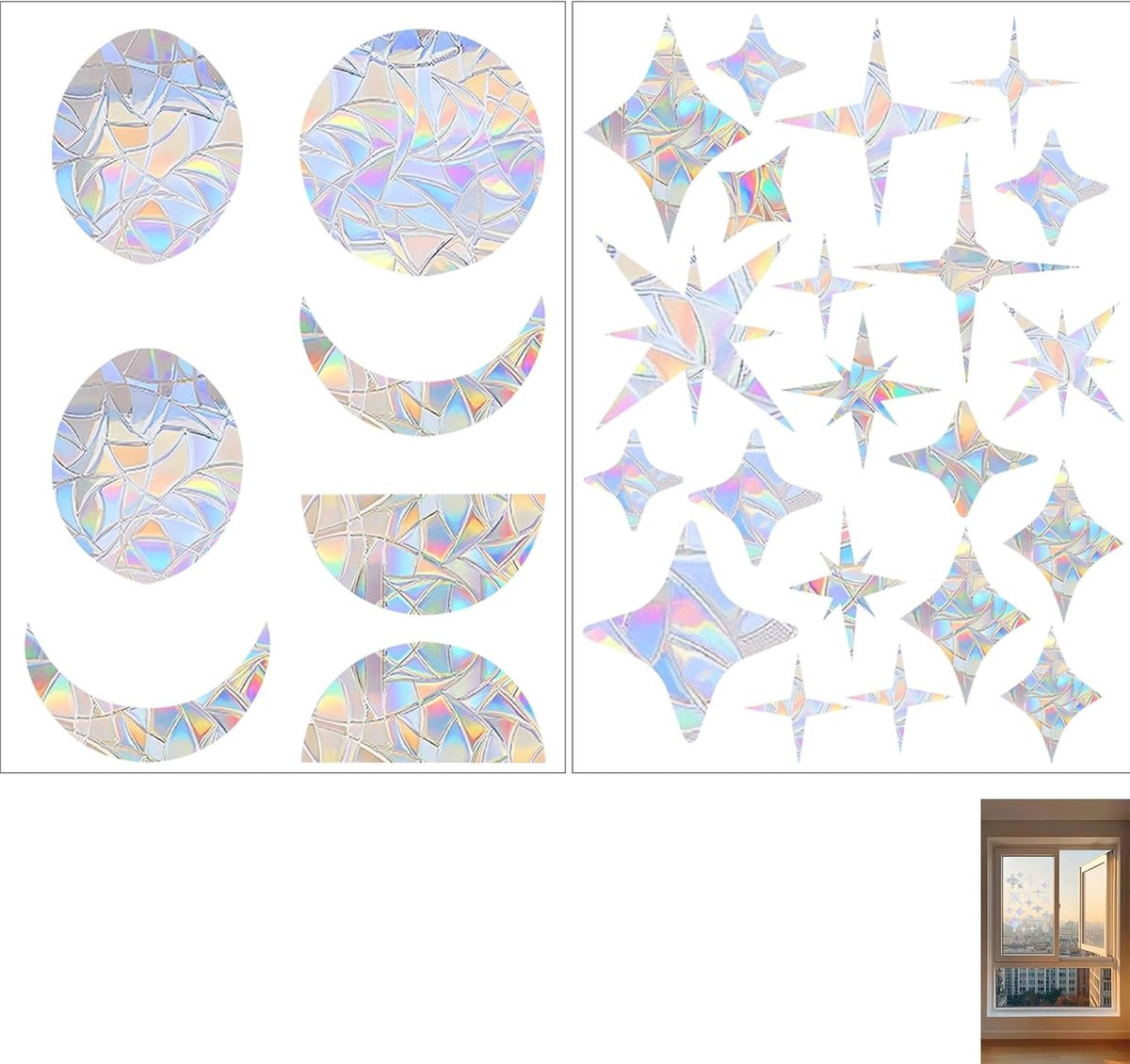 28 Stuks Regenboog Prisma Raamstickers voor Vogelbescherming en Decoratie