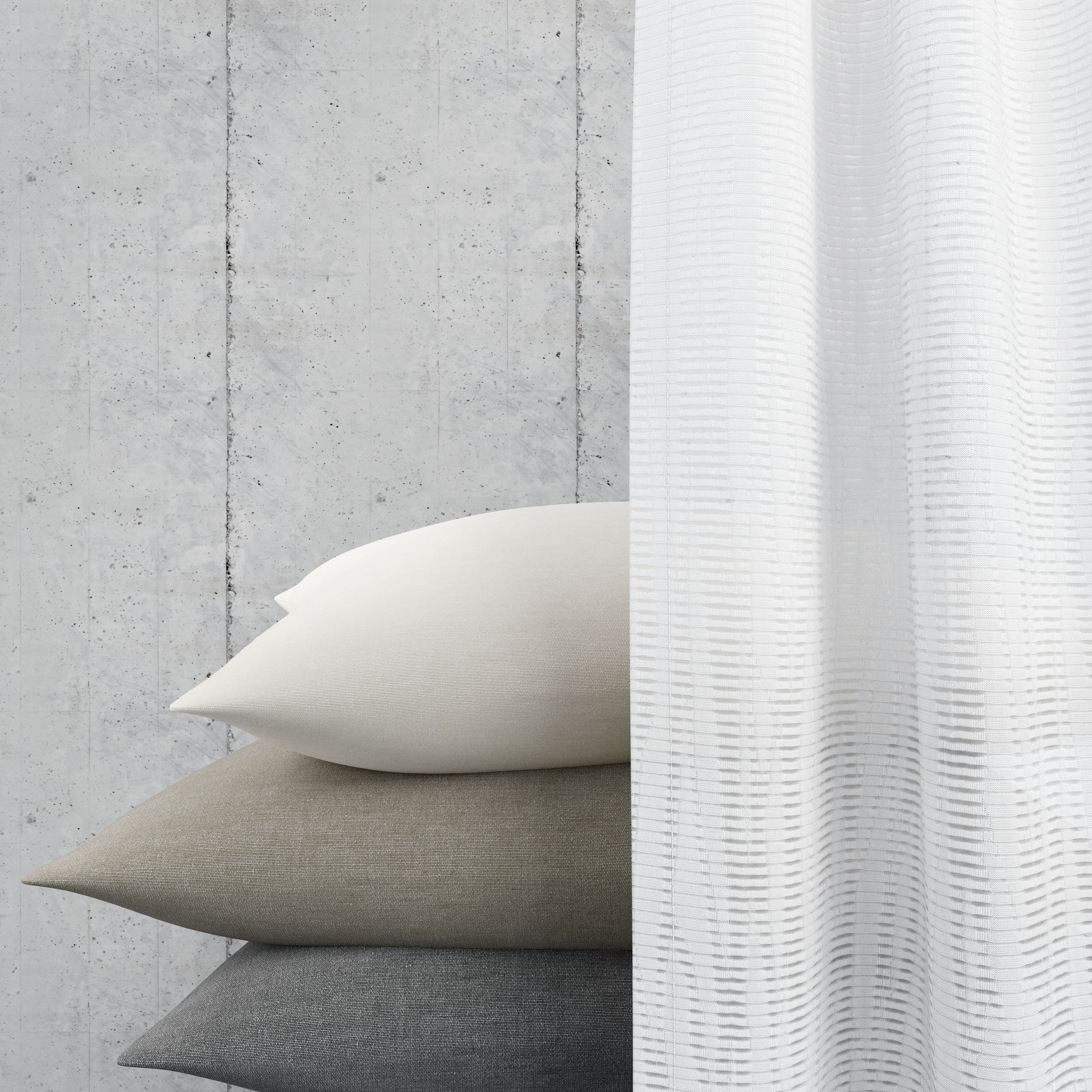 Neutex For You! Schiebegardine NEUTEX FOR YOU "RAYA", weiss (weiß), B:60cm H:245cm, Polyester, Gardinen, Schiebegardine, Grafische Linienstruktur weiß 245cm, Paneelwagen, 60cm