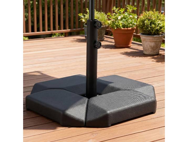 Outsunny Base Parasol 4 Pièces HDPE Remplissable Eau/Sable